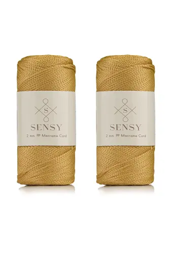Premium 400 gr Polyester Macrame Yarn 2 Mm 2-piece Set Mustard Macrame Yarn Placemat Bag Yarn No: 4-Mustard 