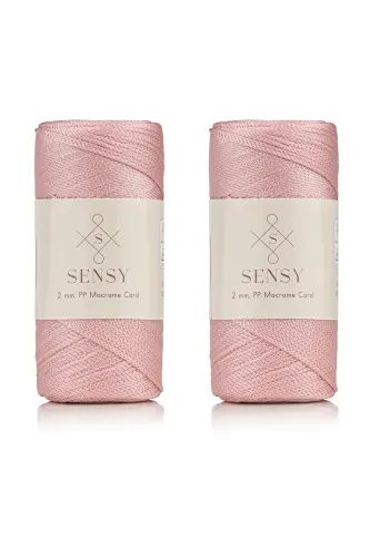 Premium 400 gr Polyester Macrame Yarn 2 Mm 2-Piece Set Pink Macrame Yarn Placemat Bag Yarn No: 4-Pink 