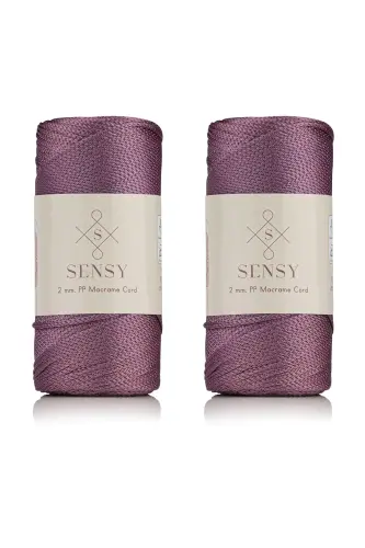 Premium 400 gr Polyester Macrame Yarn 2 mm 2-piece Set Purple Macrame Yarn Placemat Bag Yarn No: 4 - Purple 