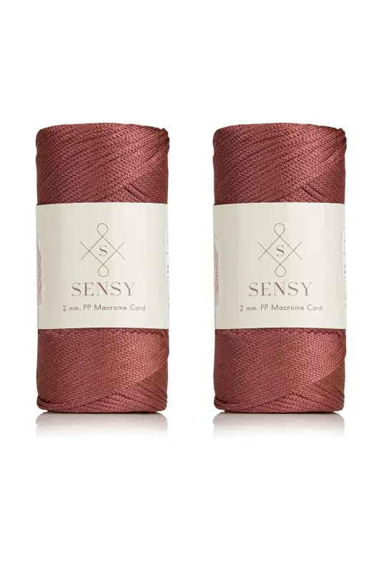 Premium 400 gr Polyester Macrame Yarn 2 Mm 2-Piece Set Rose Powder Macrame Yarn Placemat Bag Yarn No: 4-Rose Powder - 1