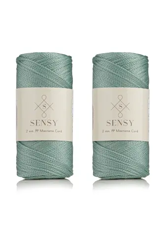 Premium 400 gr Polyester Macrame Yarn 2 Mm 2-Piece Set Sage Macrame Yarn Placemat Bag Yarn No: 4-Sage - 1