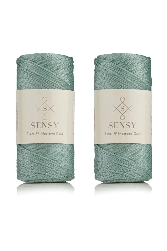 Premium 400 gr Polyester Makrome İpi 2 Mm 2'li Set Ada Çayı Makrome İpi Supla Çanta İpi No: 4-Ada Çayı - 1