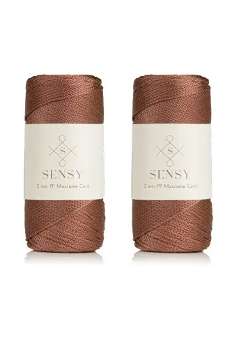 Premium 400 gr Polyester Makrome İpi 2 Mm 2'li Set Bakır Makrame İp Supla Çanta İpi No: 4-Bakır 