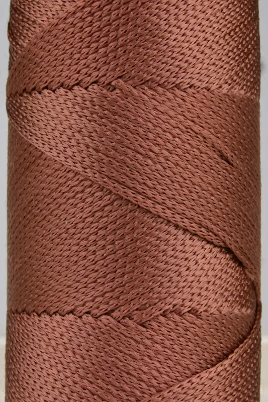 Premium 400 gr Polyester Makrome Ipi 2 Mm 2li Set Bakır Makrame Ip Supla Çanta Ipi No: 4-Bakır - 2