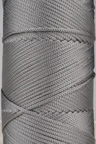 Premium 400 gr Polyester Makrome Ipi 2 Mm 2li Set Gri Makrame Ip Supla Çanta Ipi No: 4-Gri - 2