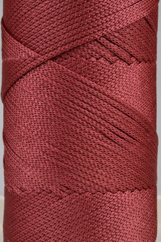 Premium 400 gr Polyester Makrome İpi 2 Mm 2'li Set Gül Kurusu Makrame İp Supla Çanta İpi No: 4-Gül Kurusu - 2