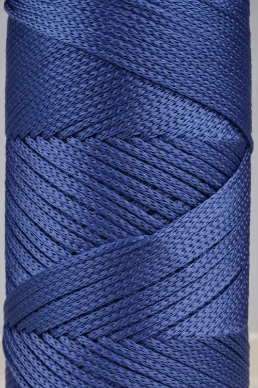 Premium 400 gr Polyester Makrome İpi 2 Mm 2'li Set Kot Mavisi Makrame İp Supla Çanta İpi No: 4-Kot Mavisi - 2