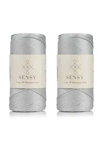 Premium 400 gr Polyester Makrome Ipi 2 Mm 2li Set Ochiq Kulrang Makrame Ip Supla Çanta Ipi No: 4-Ochiq Kulrang 