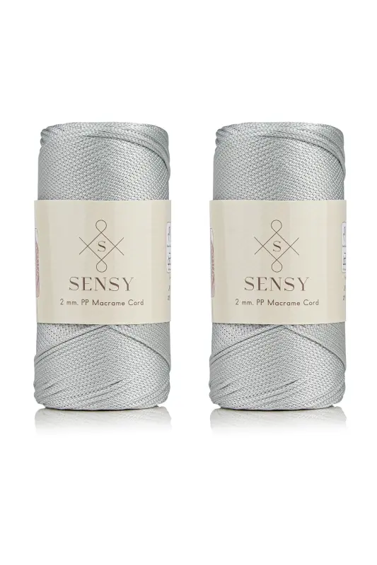 Premium 400 gr Polyester Makrome Ipi 2 Mm 2li Set Ochiq Kulrang Makrame Ip Supla Çanta Ipi No: 4-Ochiq Kulrang - 1