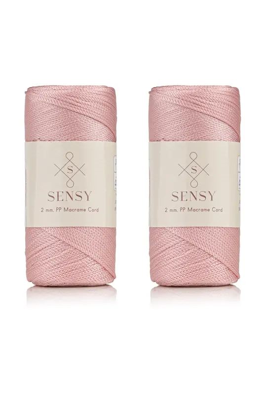 Premium 400 gr Polyester Makrome Ipi 2 Mm 2li Set Pembe Makrame Ip Supla Çanta Ipi No: 4-Pembe - SENSY