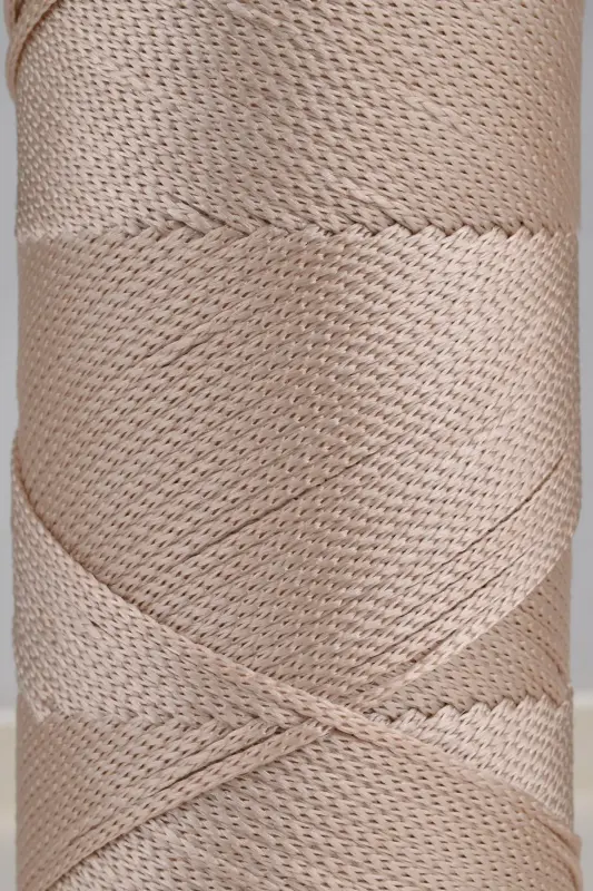 Premium 400 gr Polyester Makrome Ipi 2 Mm 2li Set Sütlü Kahve Makrame Ip Supla Çanta Ipi No: 4-Sütlü Kahve - 2