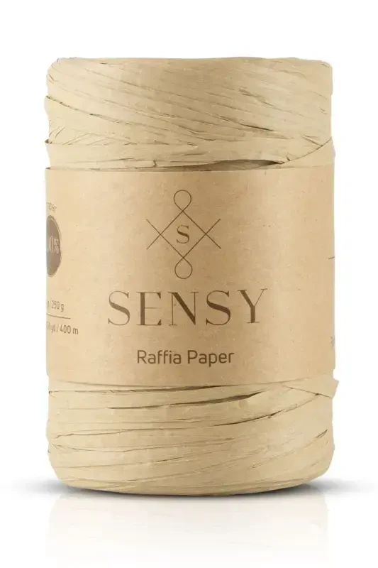 Premium 400 Meter Raffia Yarn Bag Yarn Raffia Yarn Paper Yarn Placemat Yarn 250 Gram Natural-Natural - SENSY