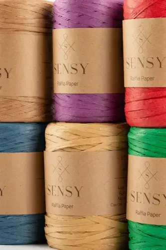 Premium 400 Meter Raffia Yarn Bag Yarn Raffia Yarn Paper Yarn Placemat Yarn 250 Gram Natural-Natural - 7