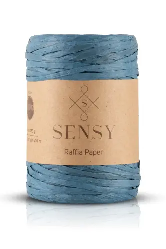 Premium 400 Meters Raffia Yarn Bag Yarn Raffia Yarn Paper Yarn Placemat Yarn 250 Gram Blue-Blue - 1