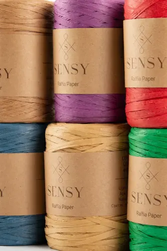 Premium 400 Metr Rafiya Ip Çanta Ipi Raffia Ip Qog'oz Ip Supla Ipi 250 Gram Mor-Mor - 6