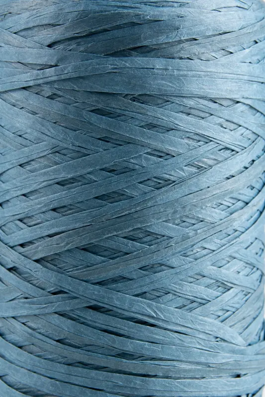 Premium 400 Metr Rafiya Ip Çanta Ipi Raffia Ip Qog'oz Ip Supla Ipi 250 Gram Moviy-Moviy - 11