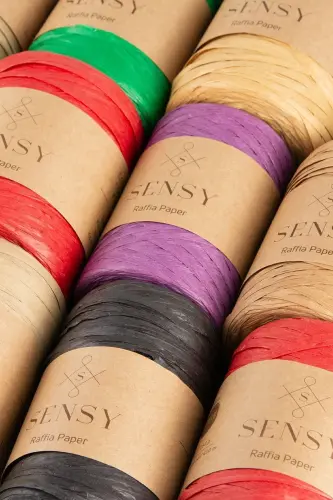 Premium 400 Metr Rafiya Ip Çanta Ipi Raffia Ip Qog'oz Ip Supla Ipi 250 Gram Natural-Natural - 3
