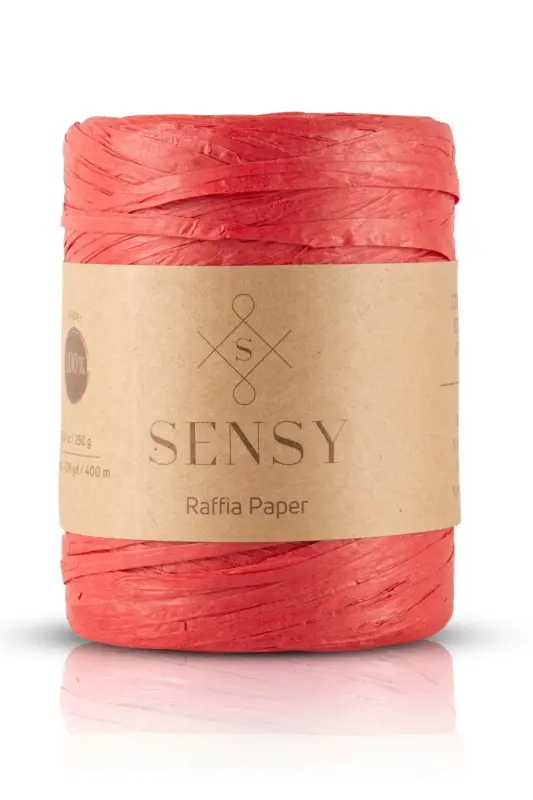 Premium 400 Metre Rafya Ip Çanta Ipi Raffia Ip Kağıt Ip Supla Ipi 250 Gram Kırmızı - Kırmızı - 1