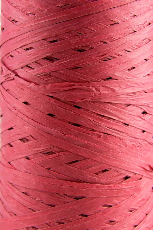 Premium 400 Metre Rafya Ip Çanta Ipi Raffia Ip Kağıt Ip Supla Ipi 250 Gram Kırmızı - Kırmızı - 3