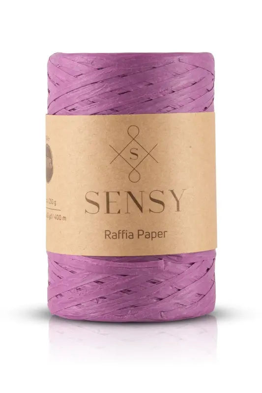 Premium 400 Metre Rafya Ip Çanta Ipi Raffia Ip Kağıt Ip Supla Ipi 250 Gram Mor-Mor - 1