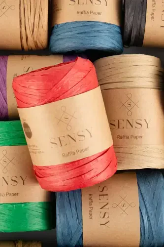 Premium 400 Metre Rafya Ip Çanta Ipi Raffia Ip Kağıt Ip Supla Ipi 250 Gram Yeşil-Yeşil - 7