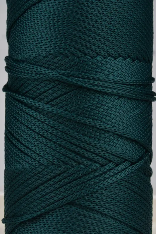 Premium 400gr Polyester Makrome Ipi 2 Mm 2li Set Yeşil Makrame Ip Supla Çanta Ipi No: 4-Yeşil - 2