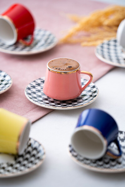 Premium 6-Piece Porcelain Coffee Cup Set - ACAR