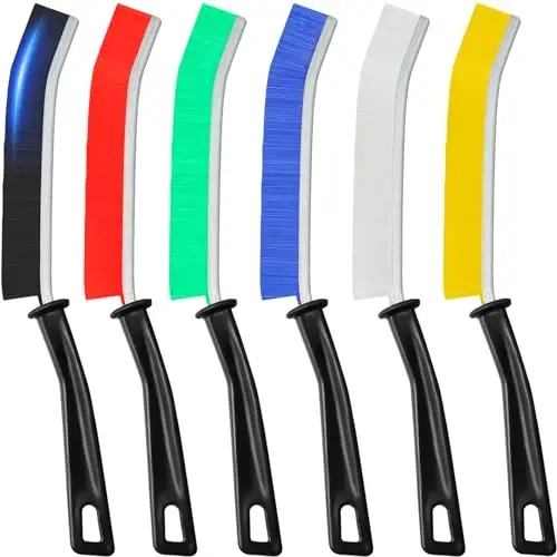 Premium 6Pcs Hard Bristle Crevice Cleaning Brushes, Multifunctional Crevice Cleaning Tools, Designed for Cleaning Narrow Spaces, Suitable for Toilet, Faucets, Kitchen, Grout, KOSPRIE - 1