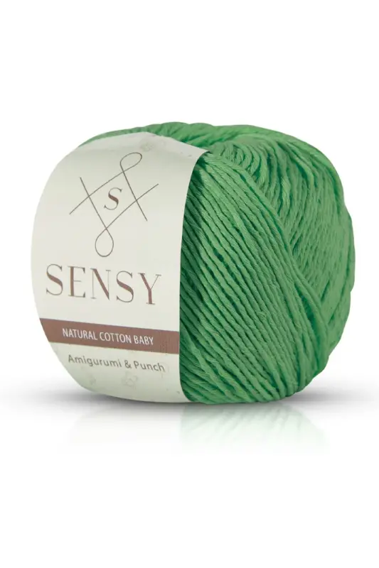 Premium Amigurumi Ip Punch (PANÇ) Baby Soft Cotton 50 gr O'rg'u Ip Yashil-Yashil - 1