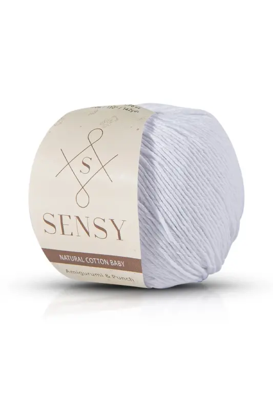 Premium Amigurumi Ipi Punch (PANÇ) Baby Soft Cotton 50 gr Örgü Ip Beyaz - Beyaz - SENSY