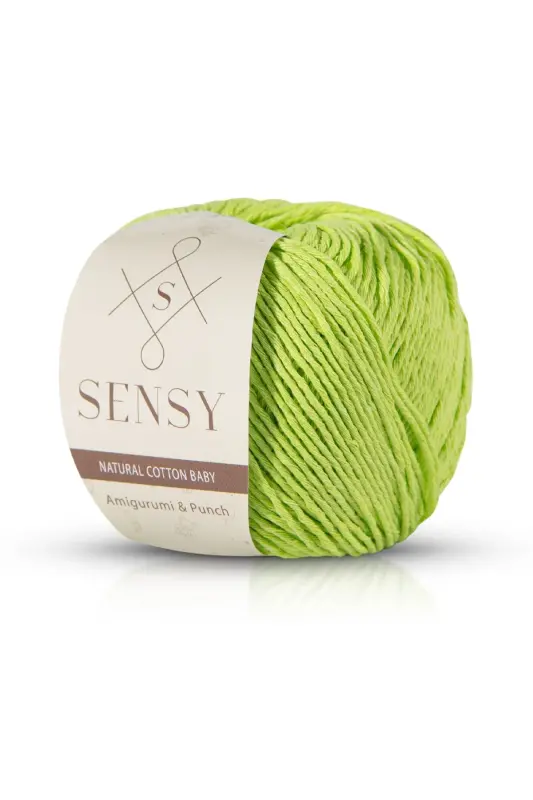 Premium Amigurumi Ipi Punch (PANÇ) Baby Soft Cotton 50 gr Örgü Ip Lime - Lime - SENSY