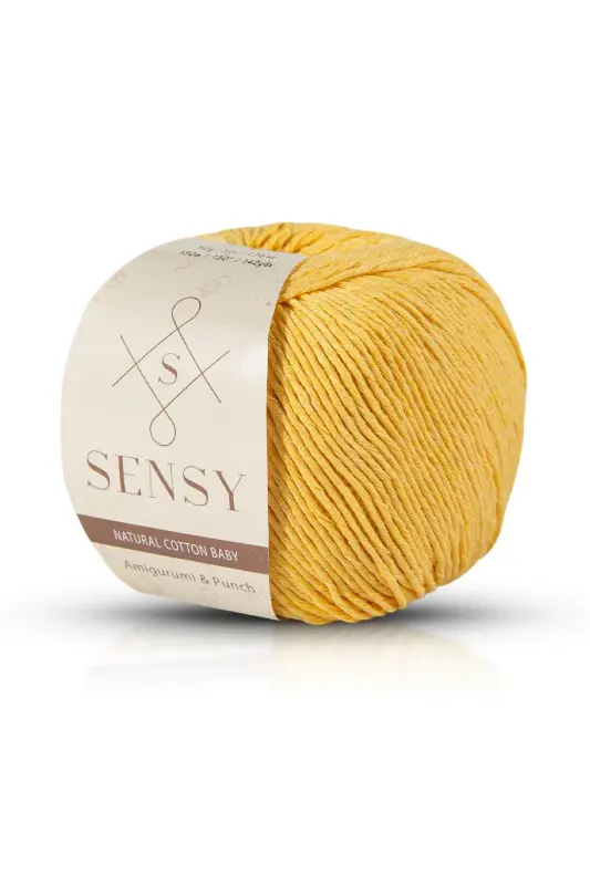 Premium Amigurumi Ipi Punch (PANÇ) Baby Soft Cotton 50 gr Örgü Ip Sarı - Sarı - 1