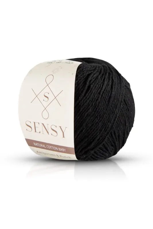 Premium Amigurumi Ipi Punch (PANÇ) Baby Soft Cotton 50 gr Örgü Ip Siyah-Siyah - 1
