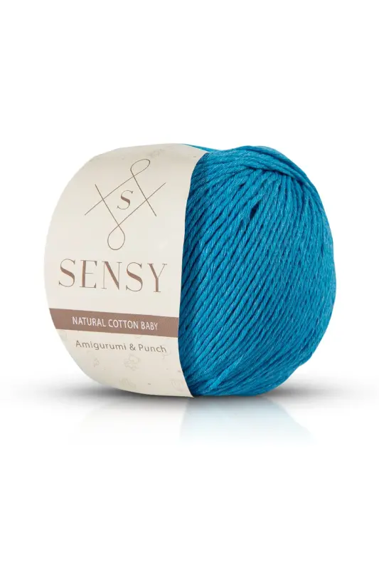 Premium Amigurumi Ipi Punch (PANÇ) Baby Soft Cotton 50 gr Örgü Ip Turkuaz - Turkuaz - SENSY