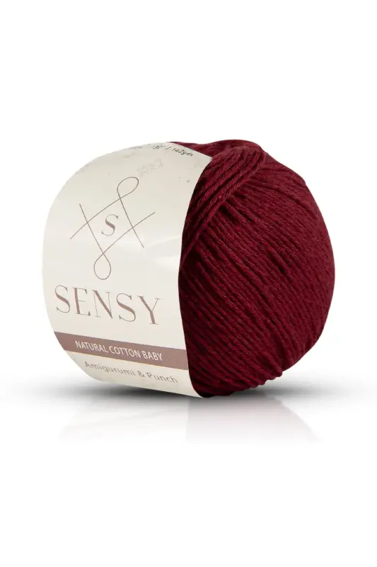 Premium Amigurumi Ipi Punch (PANÇ) Baby Soft Cotton 50 гр Пряжа Бордо-Бордо - SENSY