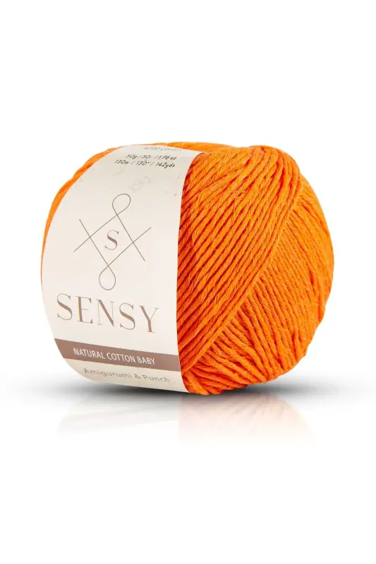 Premium Amigurumi Yarn Punch Baby Soft Cotton 50 gr Knitting Yarn Orange-Orange - 2