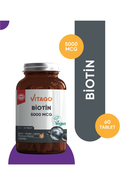 Premium Biotin 5000 Mcg 60 Tablets - 1