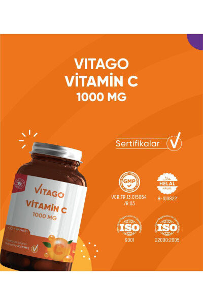 Premium C Vitamini 1000 MG İçeren Tablet Takviye Edici Gıda 60'lı - 4