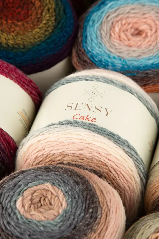 Premium Cake Hand Knitting Yarn Shawl Blouse Accessory Yarn Marbled - 3