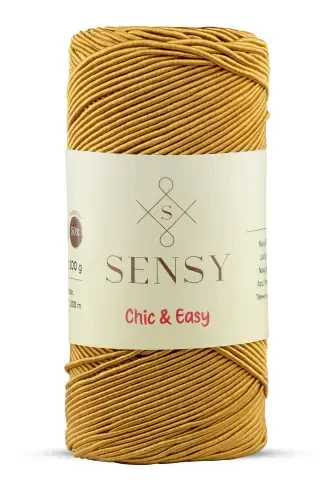 Premium Chic&Easy 200 gr Mumlu İp Pase İp Supra İpi Runner İpi Çanta İpi Supla İpi Hardal-Hardal - 1