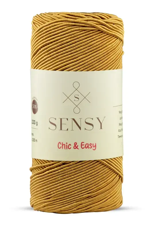 Premium Chic&Easy 200 gr Mumlu İp Pase İp Supra İpi Runner İpi Çanta İpi Supla İpi Hardal-Hardal - 1