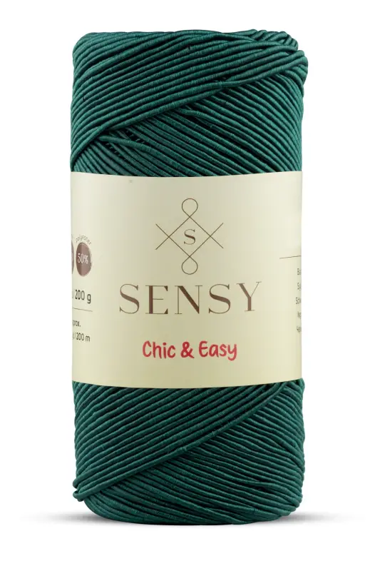 Premium Chic&Easy 200 гр Slim Supra İp Mumlu İp Makrome İp Runner İpi Pase İpYeşil-Yeşil - SENSY