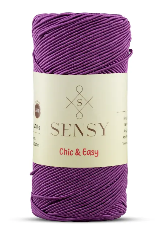 Premium Chic&Easy 200 gr Slim Supra İp Mumlu Makrome İp Runner İpi Çanta İpi Pase İpMor - Mor - 1