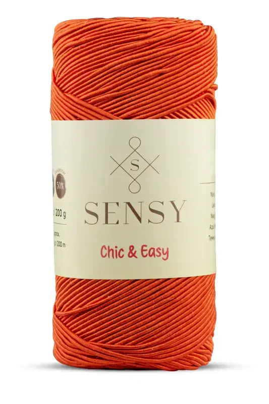 Premium Chic&Easy 200 gr Slim Supra Macrame Yarn Waxed Yarn Runner Yarn Bag Yarn Pase Yarn Orange-Orange - SENSY
