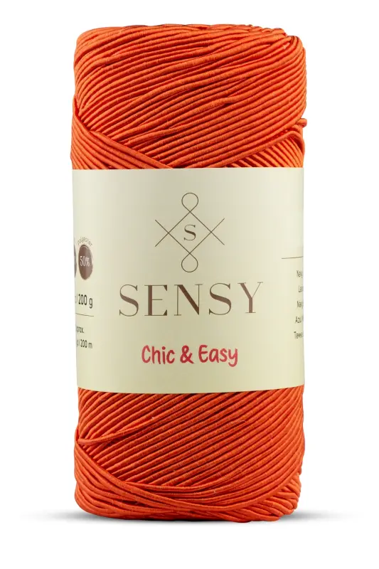 Premium Chic&Easy 200 gr Slim Supra Makrome İpi Mumlu İp Runner İpi Çanta İpi Pase İp Turuncu-Turuncu - 1