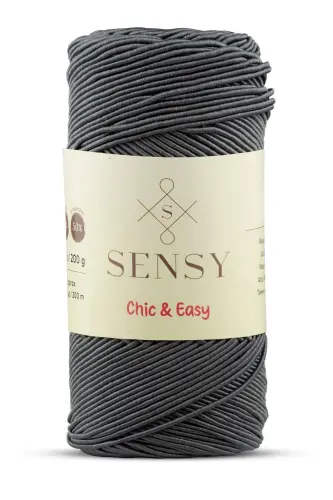 Premium Chic&Easy 200 gr Slim Supra Yarn Waxed Yarn Rust Yarn Runner Yarn Bag Yarn Pase Yarn Dark Gray-Dark Gray 