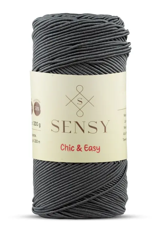 Premium Chic&Easy 200 gr Slim Supra Yarn Waxed Yarn Rust Yarn Runner Yarn Bag Yarn Pase Yarn Dark Gray-Dark Gray - SENSY