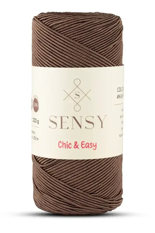 Premium Chic&Easy 200 gr Supra Yarn Waxed Yarn Runner Yarn Bag Yarn Pase Yarn Macrame Yarn Brown-Brown - 1