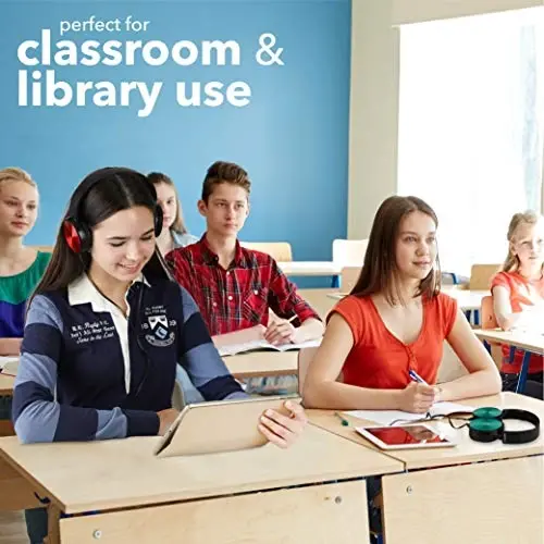 Premium Classroom Eshitish vositasi va Mikrofon toʻplami 3,5 mm Jek Stereo Ovozli Mikrofoni va Yumshoq Aylanadigan Quloq Yostiqchalari bilan Eshitish vositalari - Elektron Taʼlim, Uchrashuvlar, Qoʻngʻiroqlar uchun ideal - 5 dona toʻplam (Qora) - 3