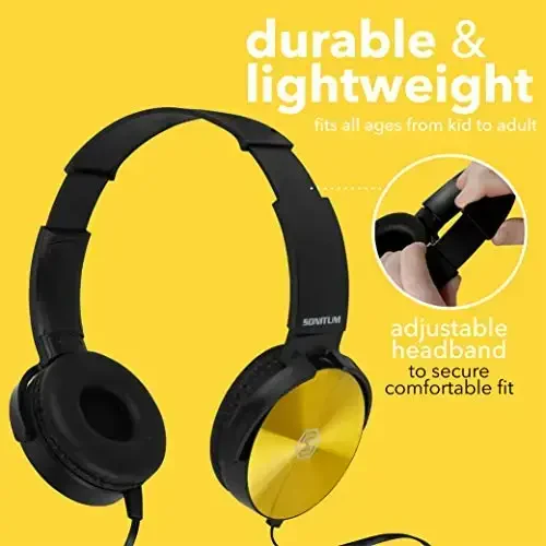 Premium Classroom Headphone & Mic Set 3.5mm Jack Stereo Sound Earphones with Microphone & Soft Swivel On Ear Pads- Perfect for E-Learning, Meetings, Calls - Bulk Pack of 5 (Black) - 2